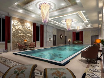 дизайн помещения с бассейном