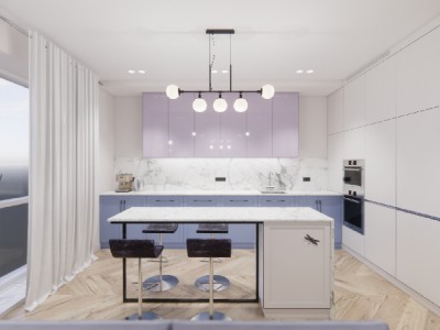 interior design for a kitchen island in a private home
