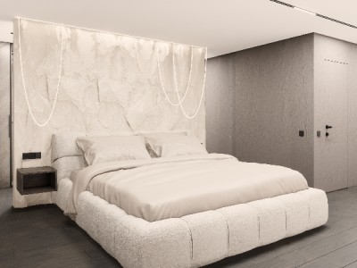 bedroom design with large bed