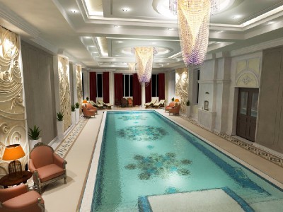 Дизайн интерьера помещения с бассейном