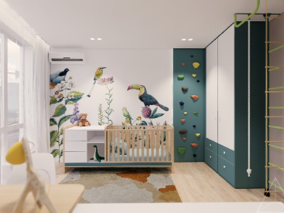 интерьер креативной детской спальни