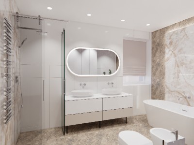 дизайн интерьера ванной комнаты в доме