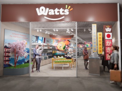 дизайн интерьера магазина японской косметики watts в ТРЦ Район