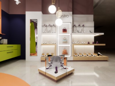 дизайн интерьера торгового оборудования в магазине обуви
