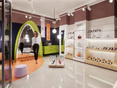 Дизайн фото-зони магазину взуття ESTRO